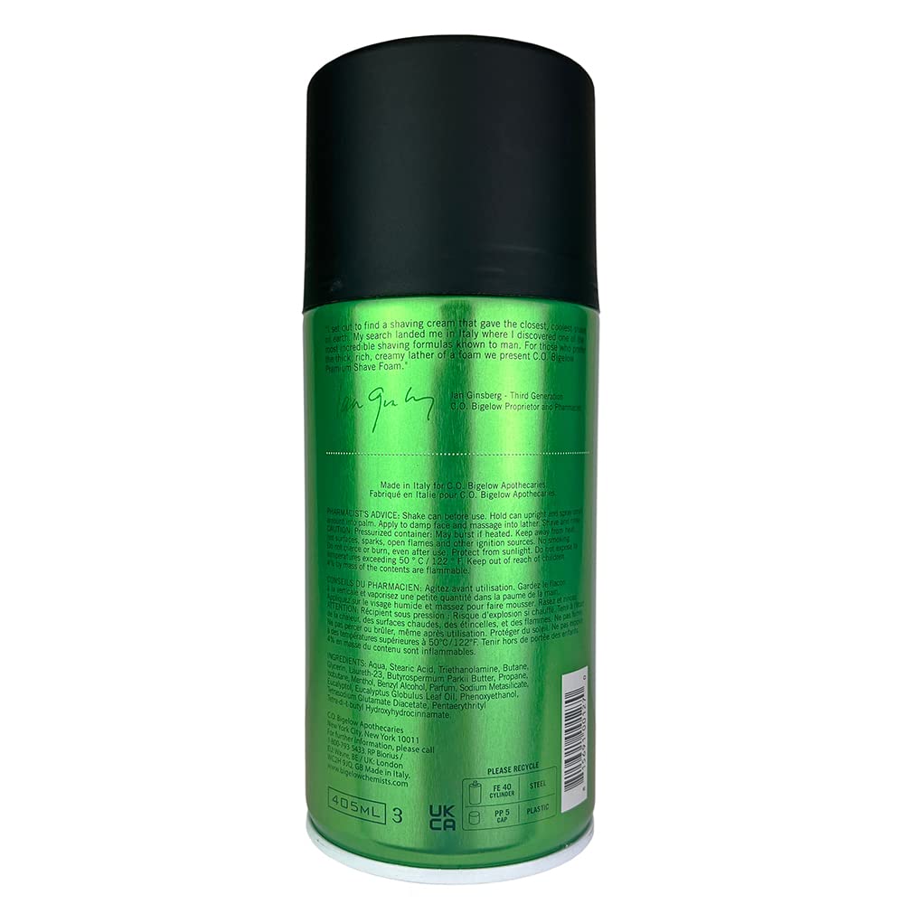 C.O. Bigelow Shaving Foam – Rich Lather, Eucalyptus, All Skin Types (Pack of 2)