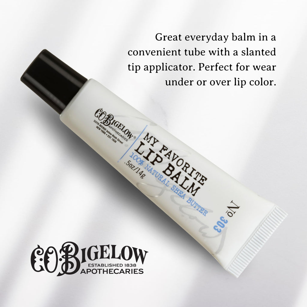 C. O. Bigelow My Favorite Lip Balm Tubes – Pack of 3, Unscented Hydrating Lip Balm 0.5 oz