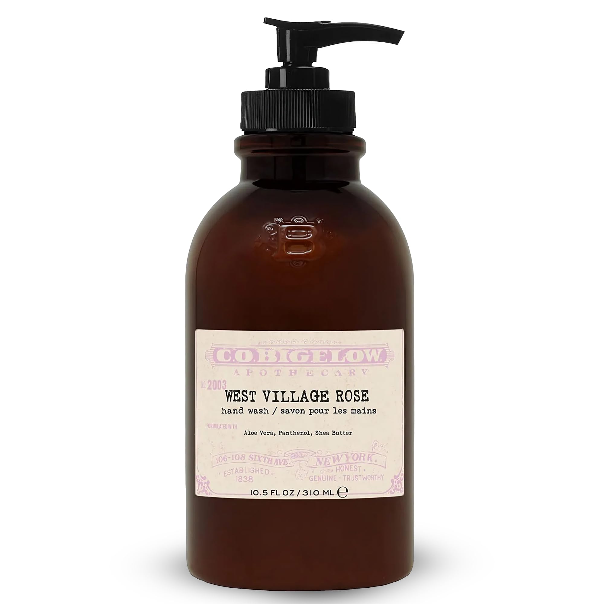 C.O. Bigelow West Village Rose Hand Wash | Moisturizing Soap with Shea Butter, Glycerin & Aloe Vera (10.5 oz)