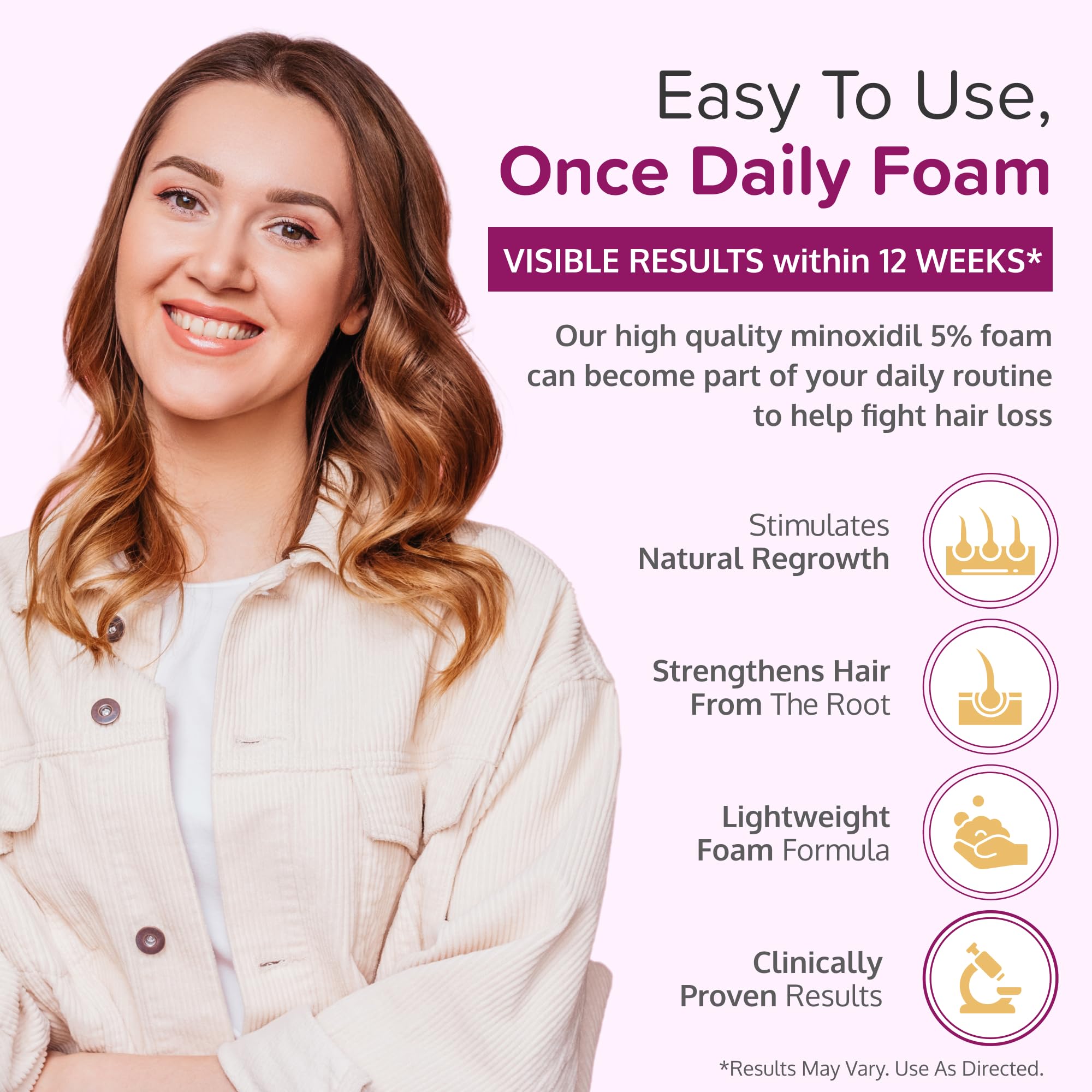 C'rcle 5% Minoxidil Foam for Women — Eight-Month Crown Hair Regrowth