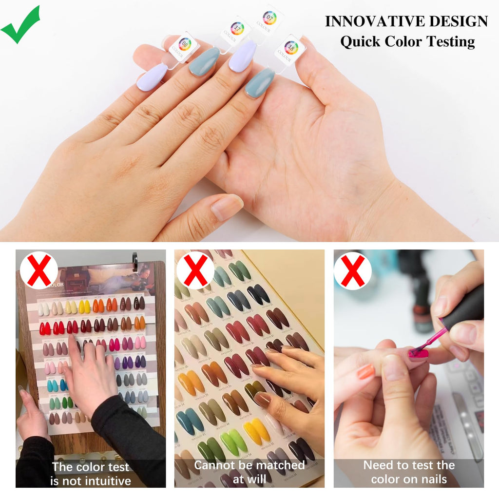 C12rtive 120PCS Magnetic Nail Color Display Tips – Premium Acrylic Tips for Gel & Regular Polish