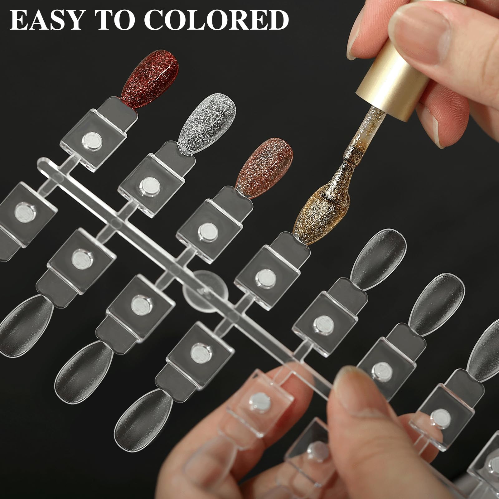 C12rtive 120PCS Magnetic Nail Color Display Tips – Premium Acrylic Tips for Gel & Regular Polish