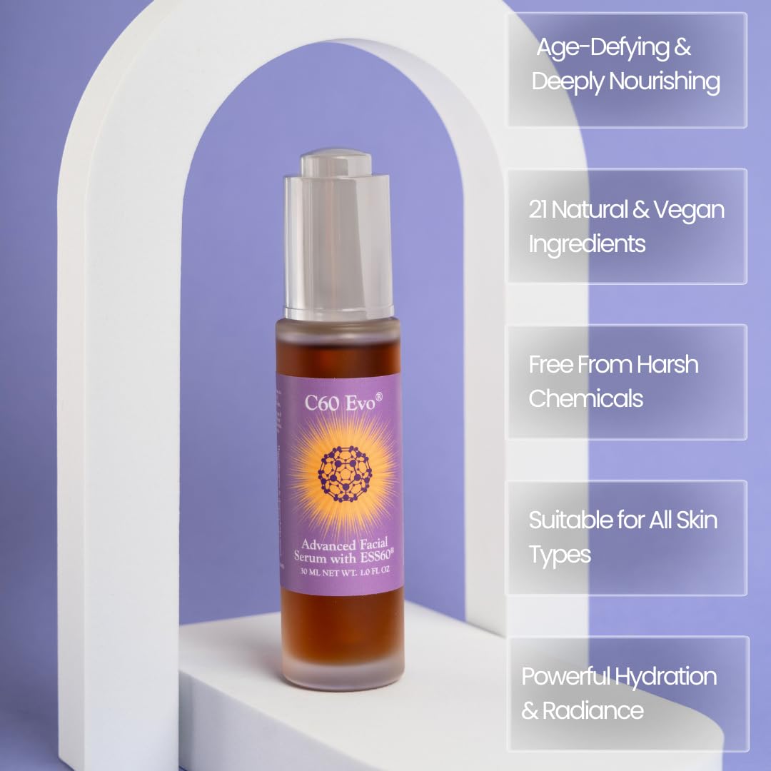 C60 Evo Advanced Facial Serum | Pure ESS60 & 21 Natural Ingredients