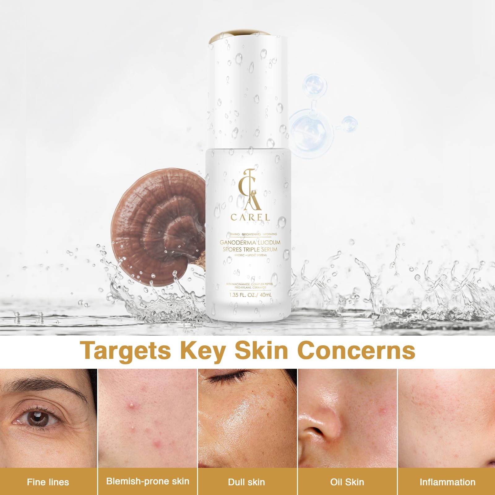 CA CAREL Face Serum – Collagen, Peptides & Niacinamide for Hydration, Brightening & Firming