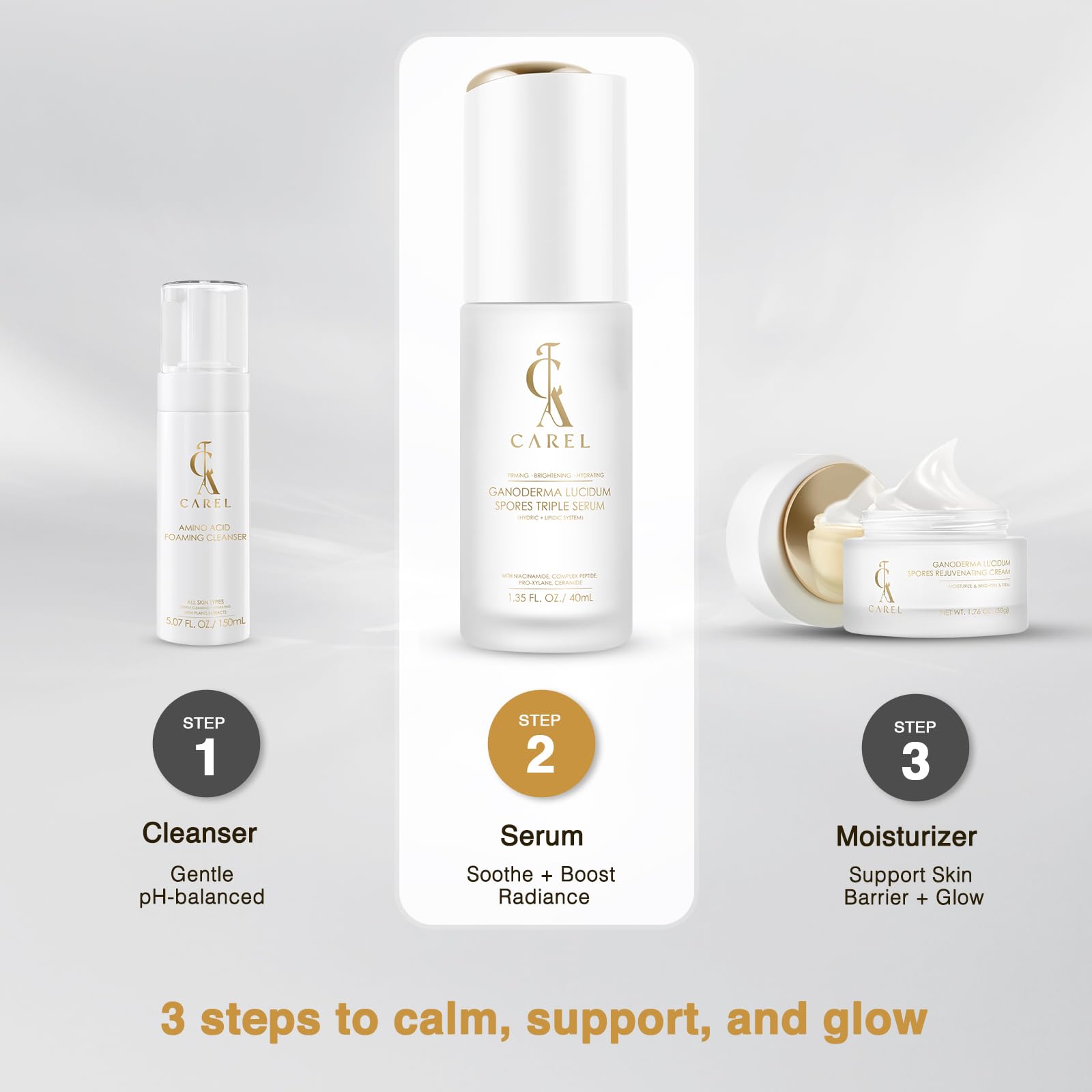 CA CAREL Face Serum – Collagen, Peptides & Niacinamide for Hydration, Brightening & Firming