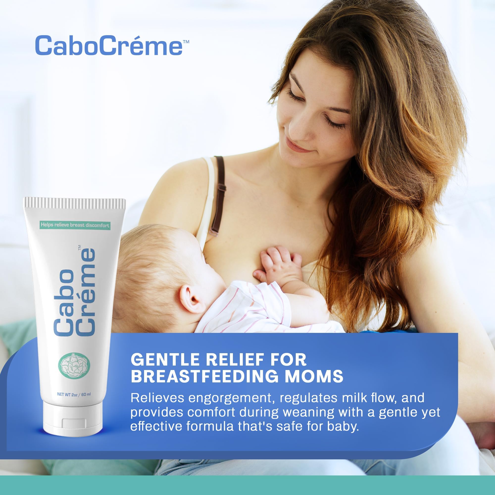 CaboCréme Cabbage Breast Cream for Engorgement & Weaning – 2-pack