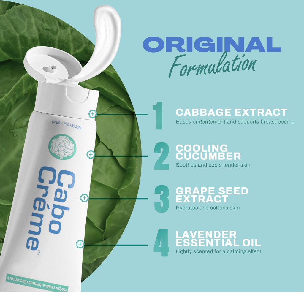 CaboCréme Cabbage Breast Cream for Engorgement & Weaning – 2-pack