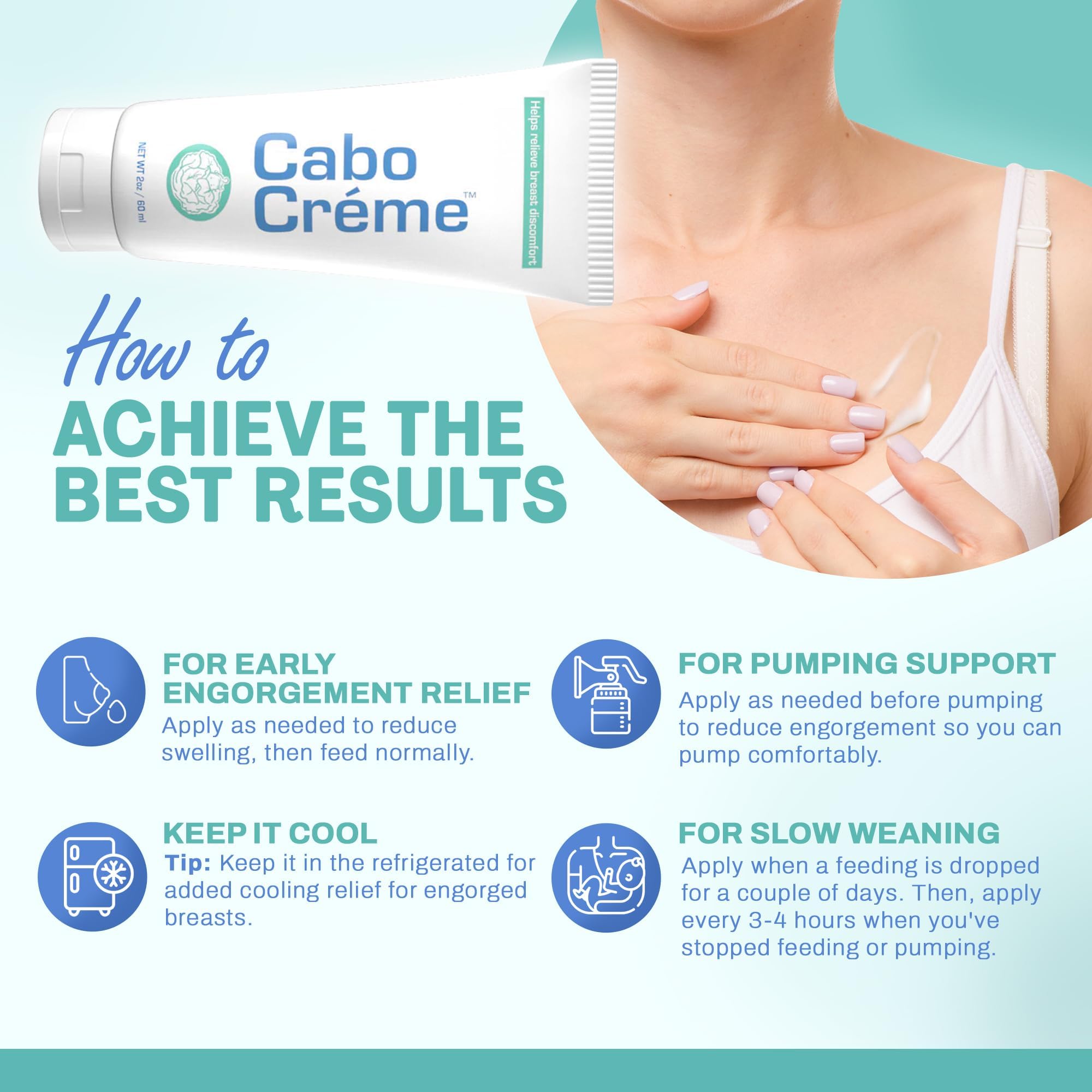 CaboCréme Cabbage Breast Cream for Engorgement & Weaning – 2-pack