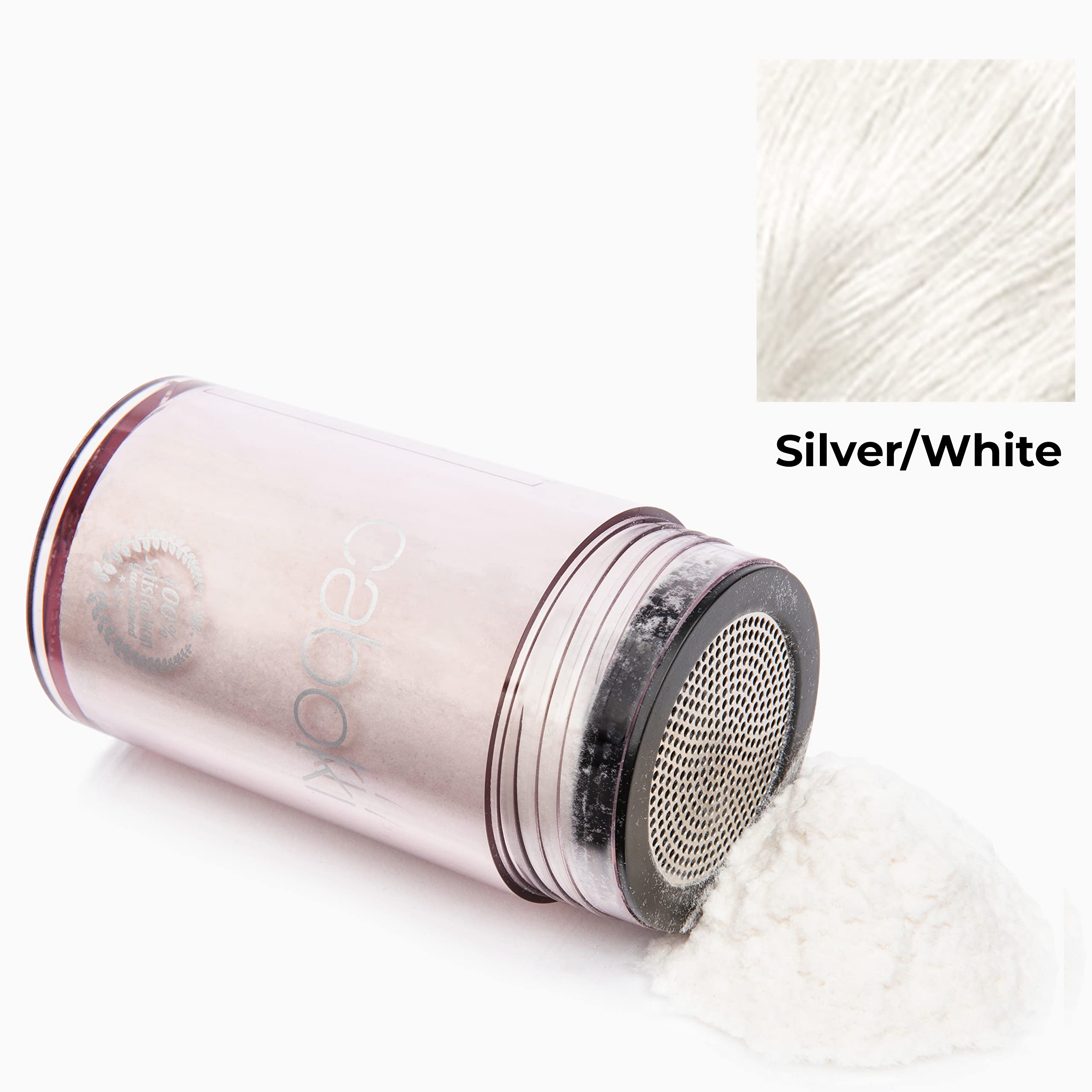 Caboki Hair Loss Concealer — All-Natural Fibers for Instant Fuller Hair (30g, 90-Day Supply) Silver/White