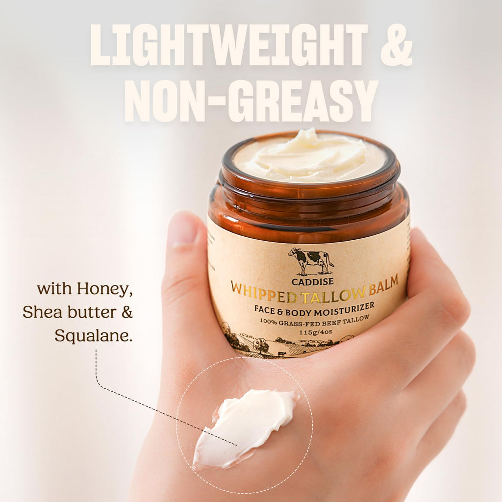 CADDISE Whipped Beef Tallow – Lavender 4 oz Grass-Fed Face & Body Moisturizer