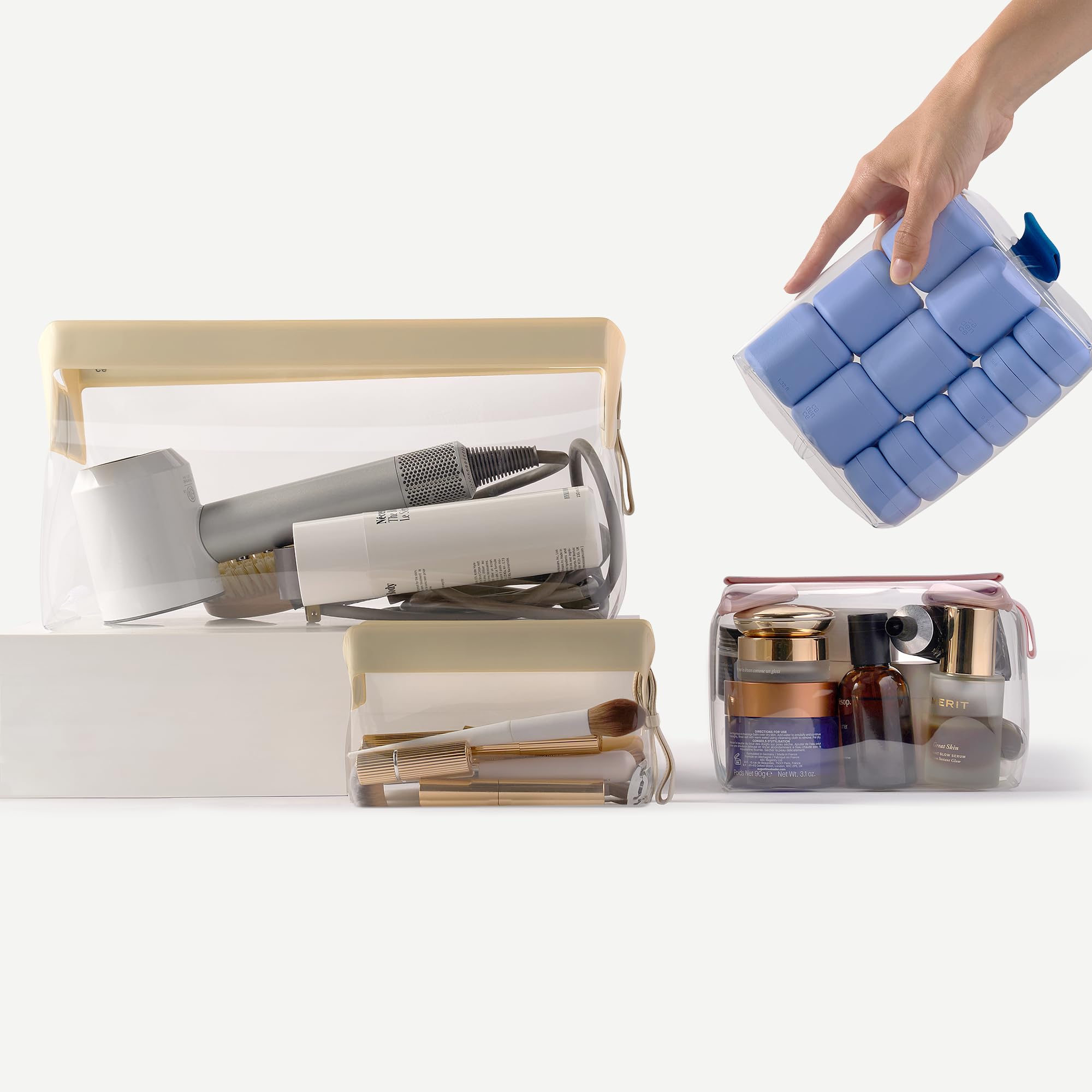 Cadence Parcel Clear Kit with Magnetic Closure – Leak-Resistant, TSA-Compliant & Modular Travel Bag