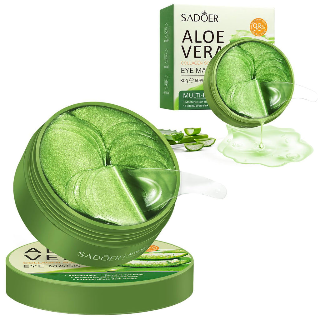 Caewous Under Eye Patches – Puffy Eyes & Dark Circles, Aloe Vera Hydrogel Mask (60 Pcs)