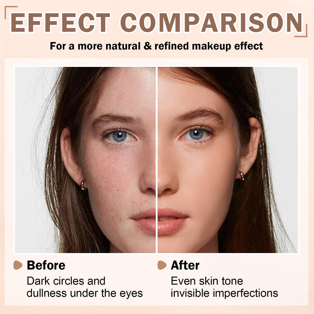 CAHIUYOA AirBrush Foundation Spray – Full Coverage, Natural Matte Finish for Mature Skin – 01 Natural/Warm Porcelain