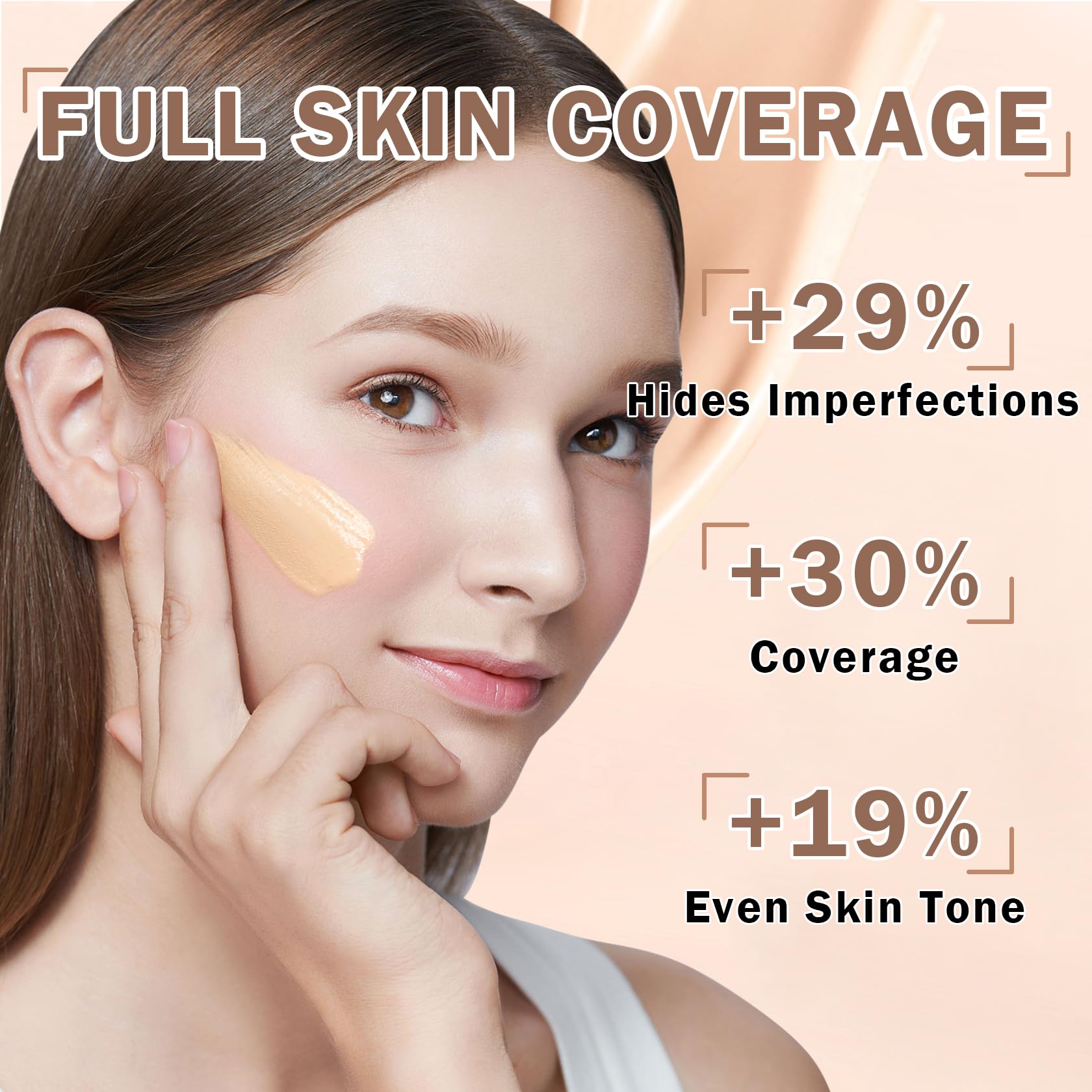 CAHIUYOA AirBrush Foundation Spray – Full Coverage, Natural Matte Finish for Mature Skin – 01 Natural/Warm Porcelain
