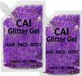 CAI BEAUTY NYC Glitter Gel – Face, Body & Hair (Moon & Stars) Violet 2-Pack