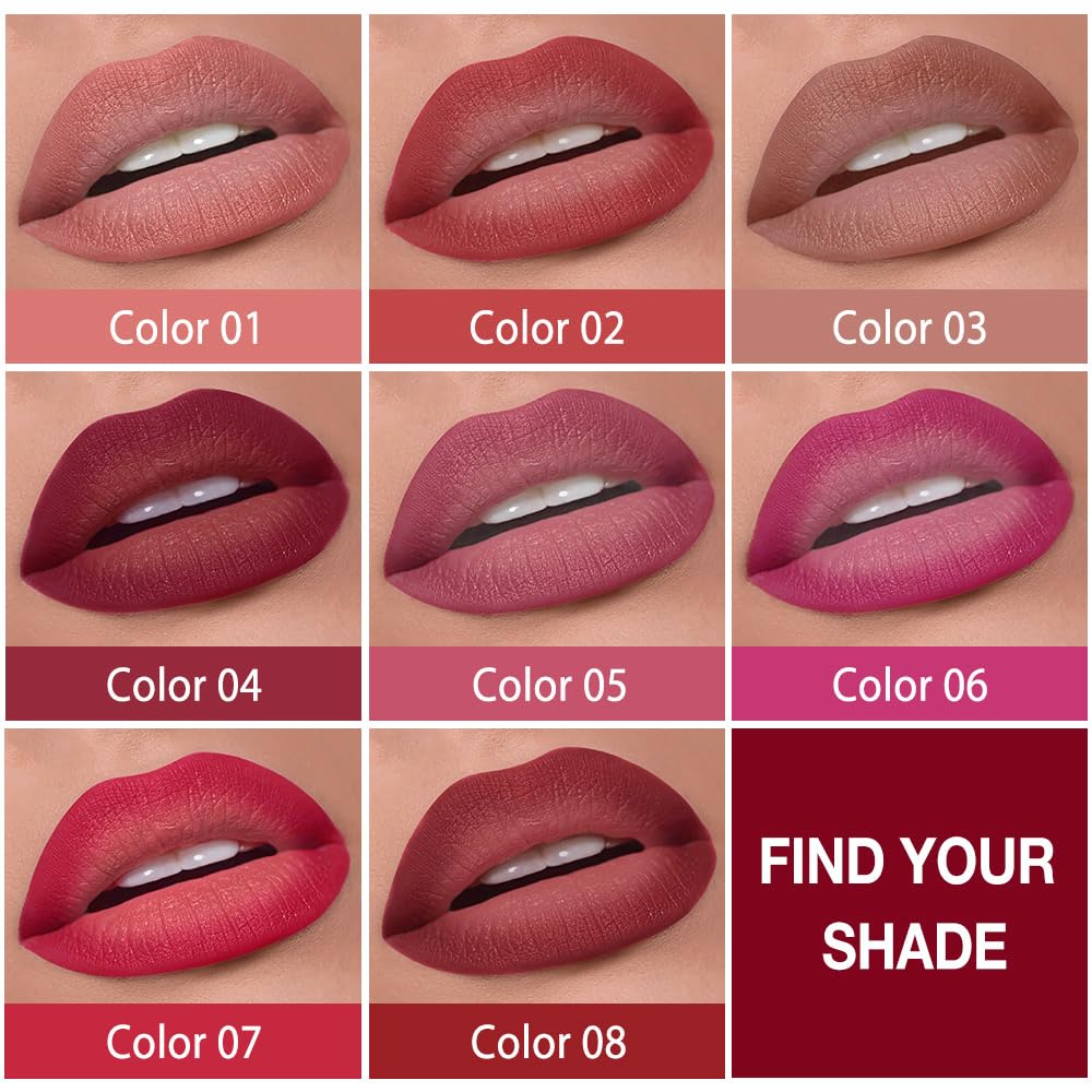 CAKAILA Gradient Matte Lipstick Crayon Set – 2-in-1 Lip Liner & Lipstick