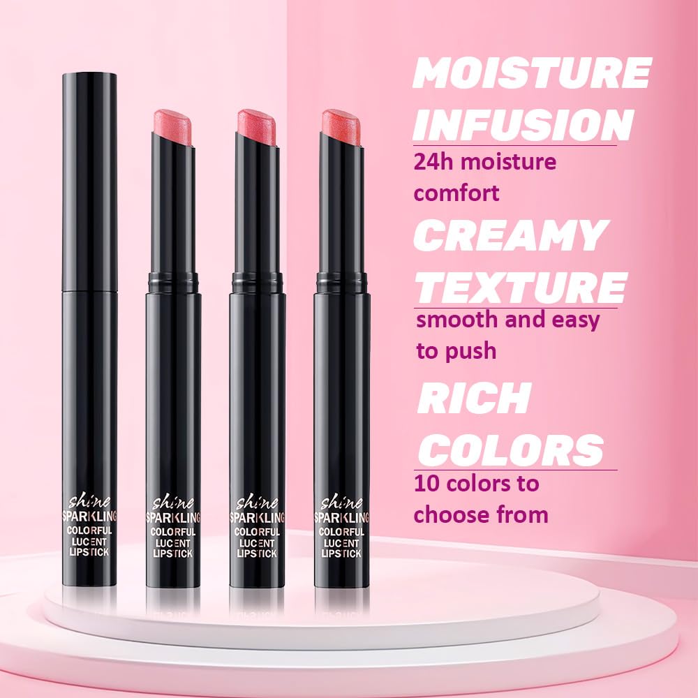 CAKAILA 3Pcs Pink Nude Orange Metallic Lipstick – Lightweight, Long-Lasting, Vegan