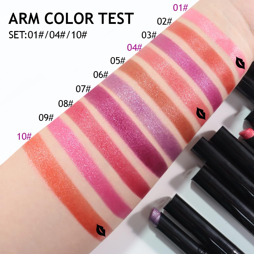 CAKAILA 3Pcs Pink Nude Orange Metallic Lipstick – Lightweight, Long-Lasting, Vegan