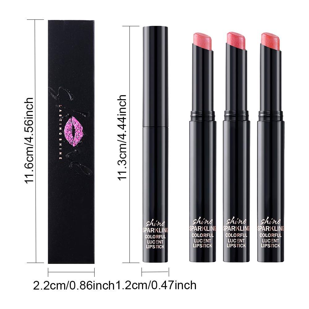 CAKAILA 3Pcs Pink Nude Orange Metallic Lipstick – Lightweight, Long-Lasting, Vegan