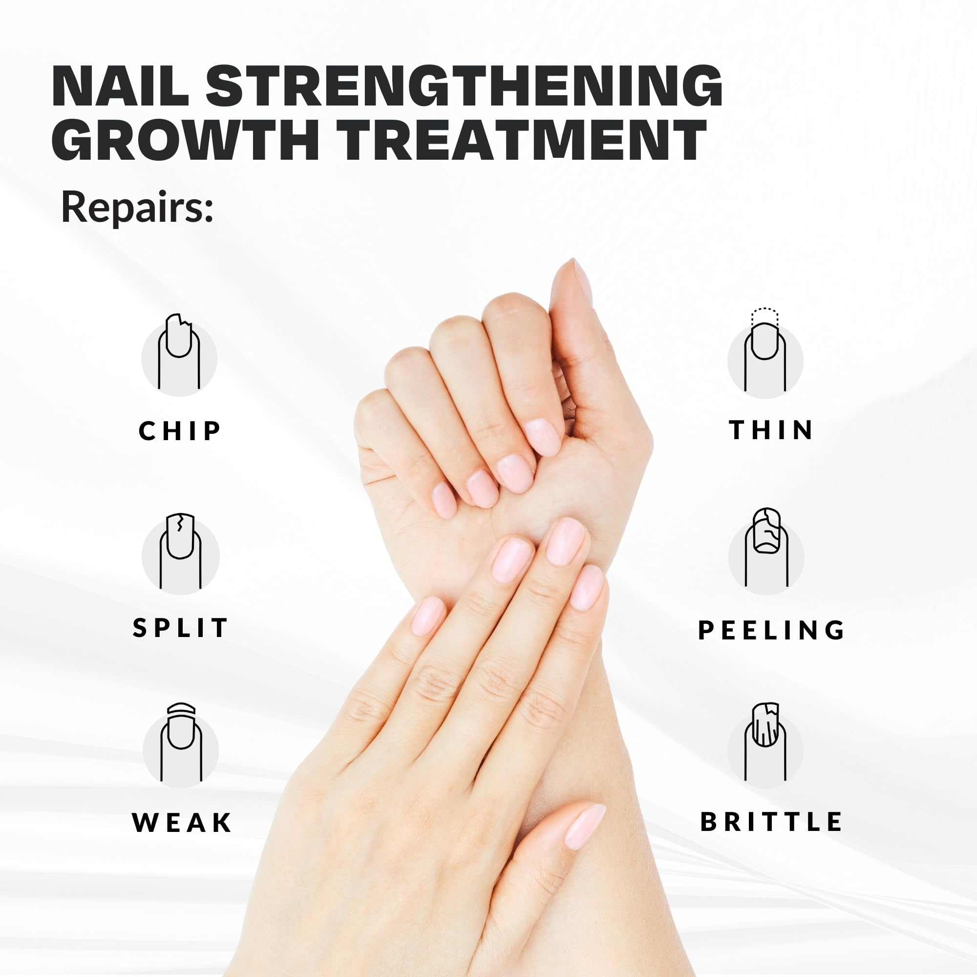 CAKE Nail Power Boost: Strengthener with Keratin, Biotin & Vitamin E | Base Coat & Top Coat