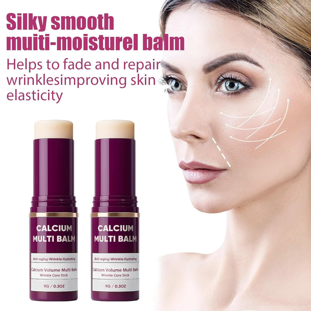 2-Pack Calcium Multi Balm Stick – Hydrating Korean Collagen Balm for Eyes, Neck, Face