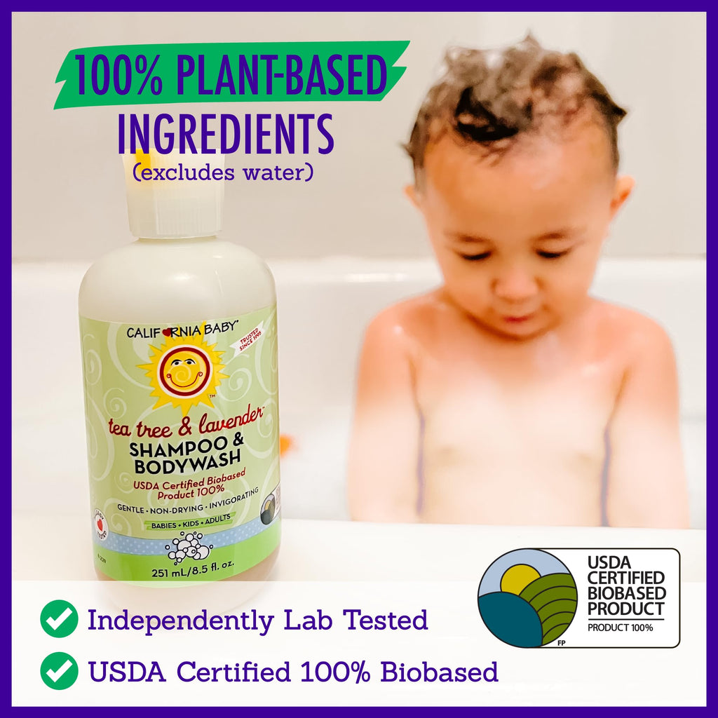 California Baby Tea Tree & Lavender Baby Wash + Shampoo – 100% Plant-Based