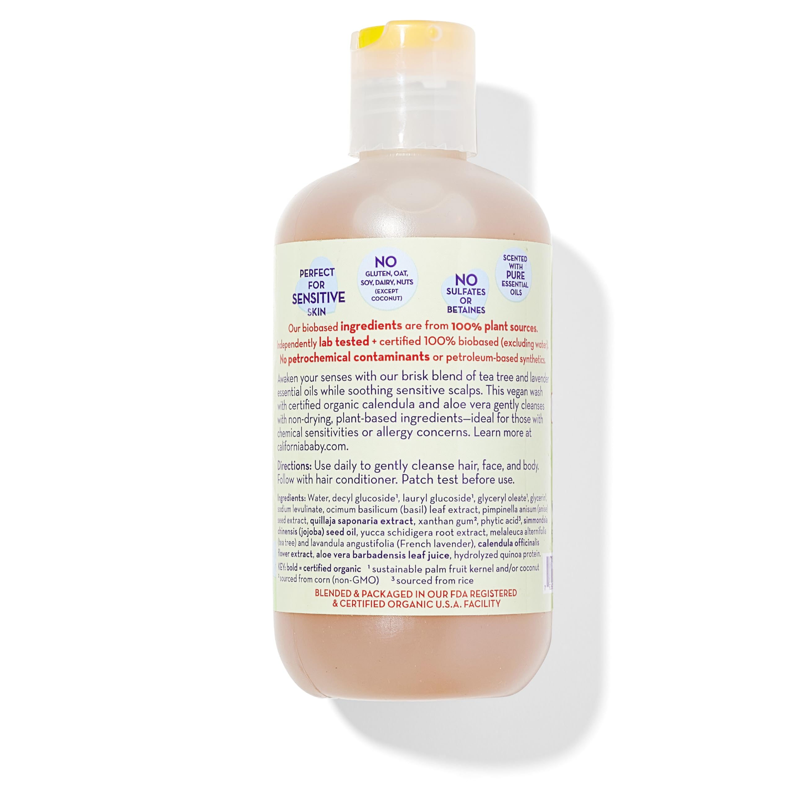 California Baby Tea Tree & Lavender Baby Wash + Shampoo – 100% Plant-Based
