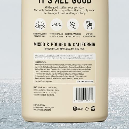 California Naturals Body Wash for Women and Men | Vitamin E-Free Coconut Scent | Vegan & Cruelty-Free | 16.5 fl oz