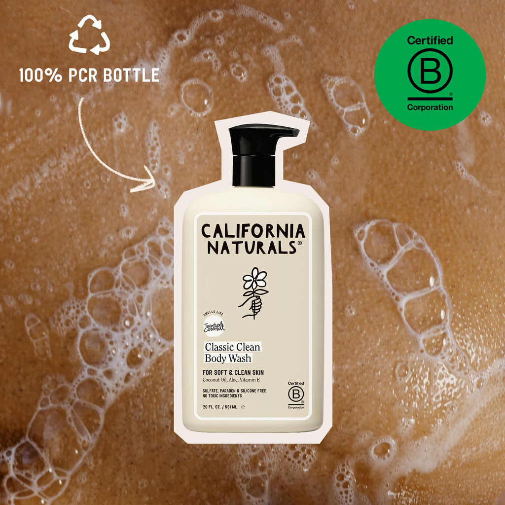 California Naturals Classic Clean Body Wash 2-Pack – Daily Clean, Vegan & Cruelty-Free, 20 oz