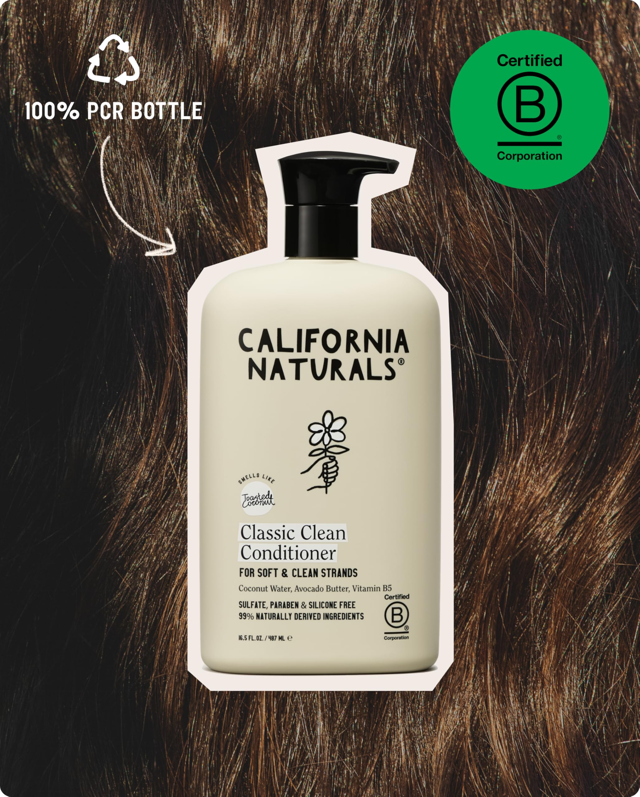 California Naturals Coconut Milk Conditioner – Hydration for Dry Hair, Vegan & Color Safe, 20 fl oz
