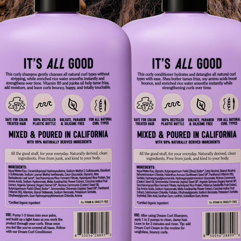 California Naturals Dream Curl Shampoo & Conditioner Set | Hydrating Curl Care for Soft, Frizz-Free Curls