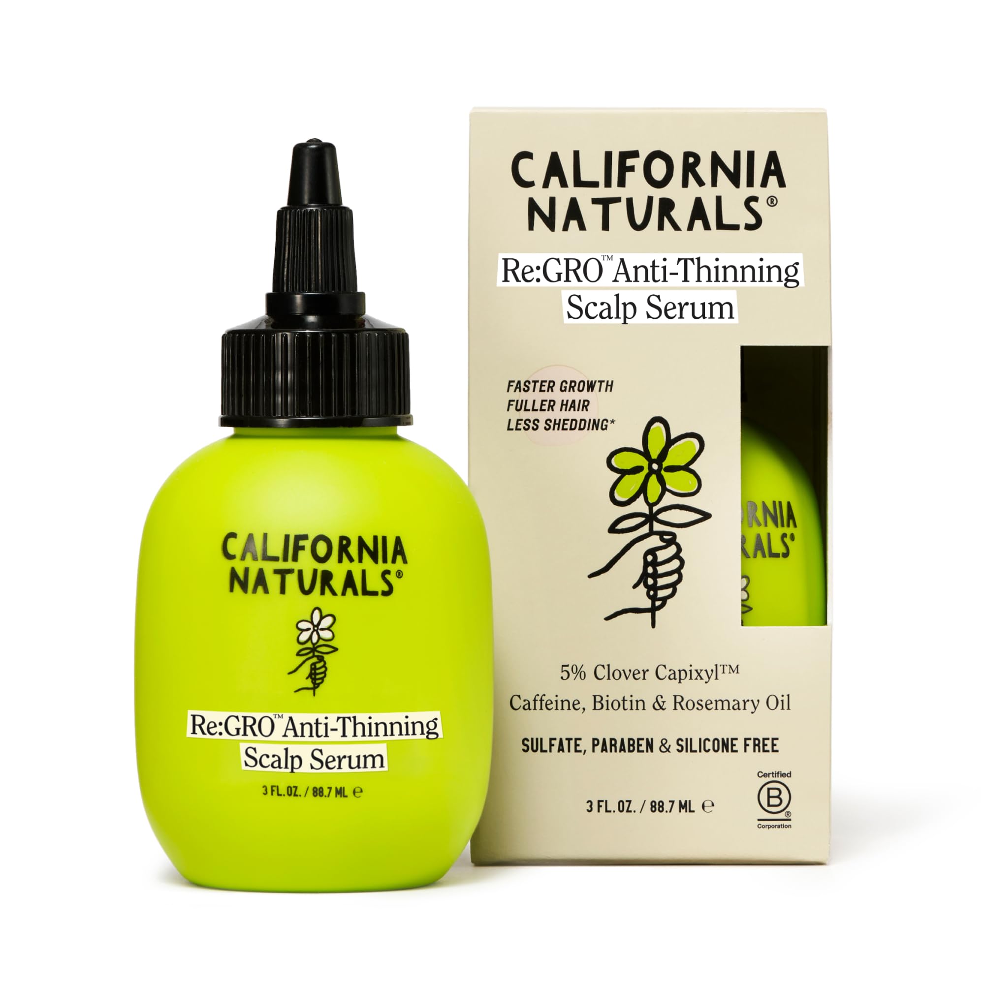 California Naturals Re:GRO Anti-Thinning Scalp Serum – 5% Capixyl, 3oz