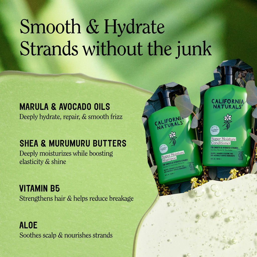 California Naturals Eucalyptus Breeze Moisture Shampoo & Conditioner Set | Hydrating, Color-Safe, 20 fl oz