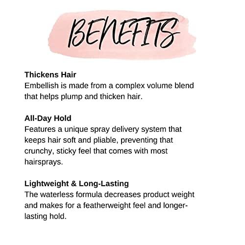 CALISTA Embellish Finishing Spray – Strong Hold Hairspray for Volume, Shine & Frizz Control | 10 oz