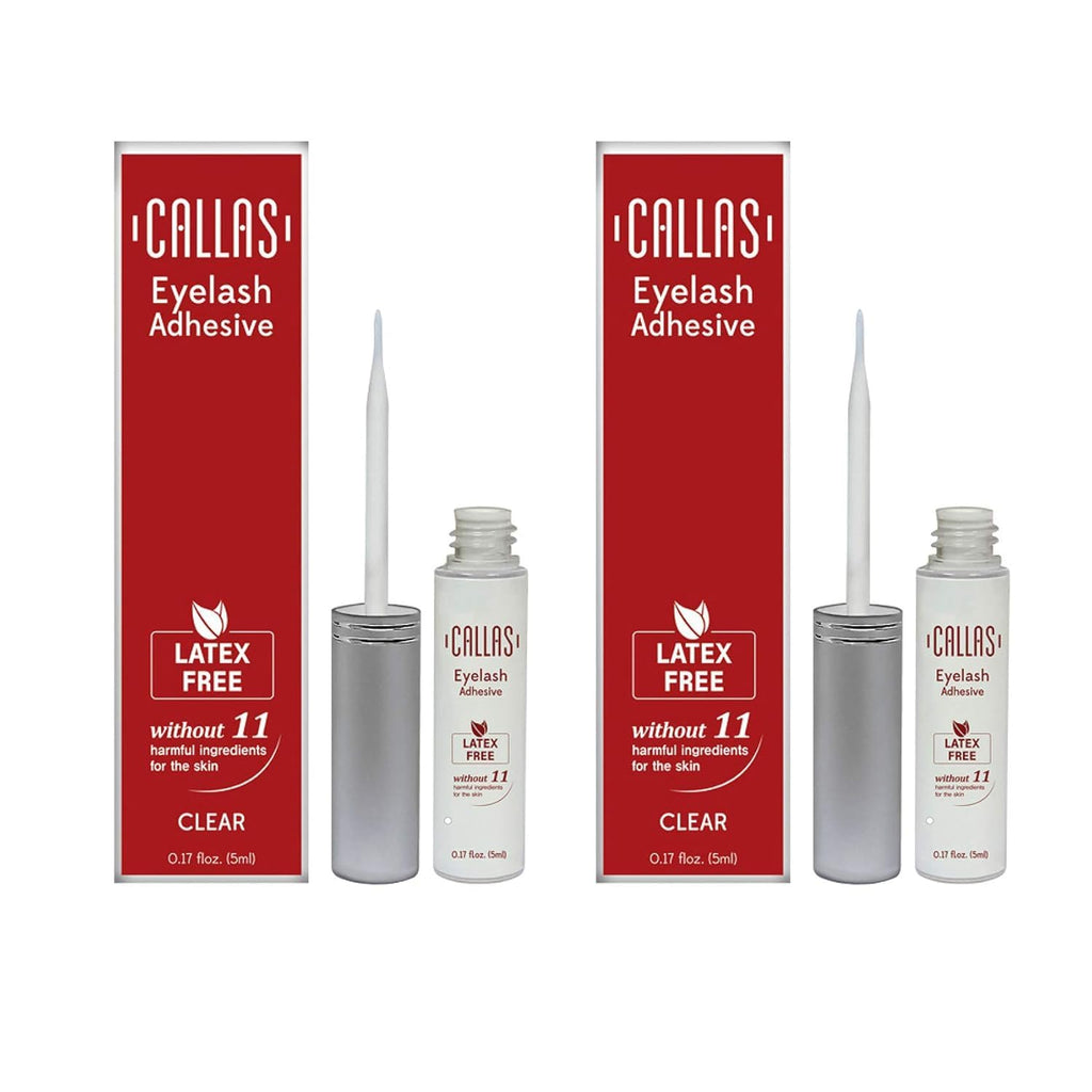 Callas Eyelash Adhesive Clear (Latex Free) – 2 Sets | Waterproof Lash Glue