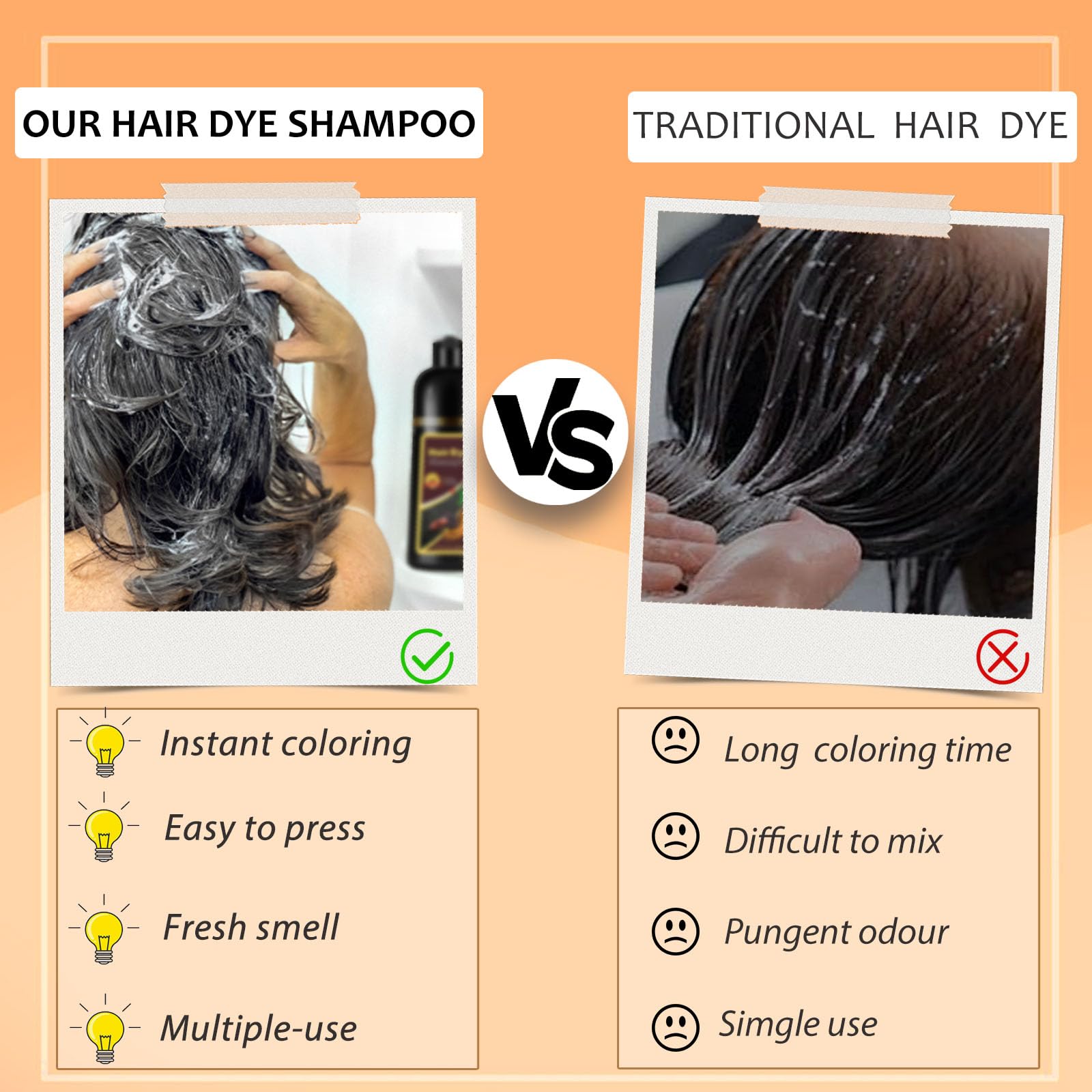 Callmynm Hair Dye Shampoo 3-in-1 for Gray Coverage – 500ml Dark Red Wine, All Hair Types