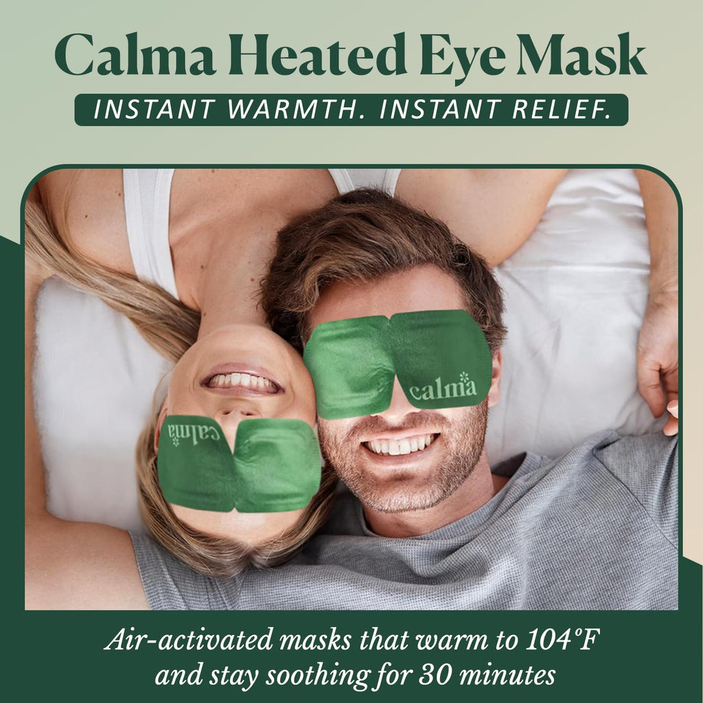 Calma 16 Pack Heated Eye Mask - Hot Compress for Eye Fatigue, Dry Eyes & Blue Light Strain (Unscented)