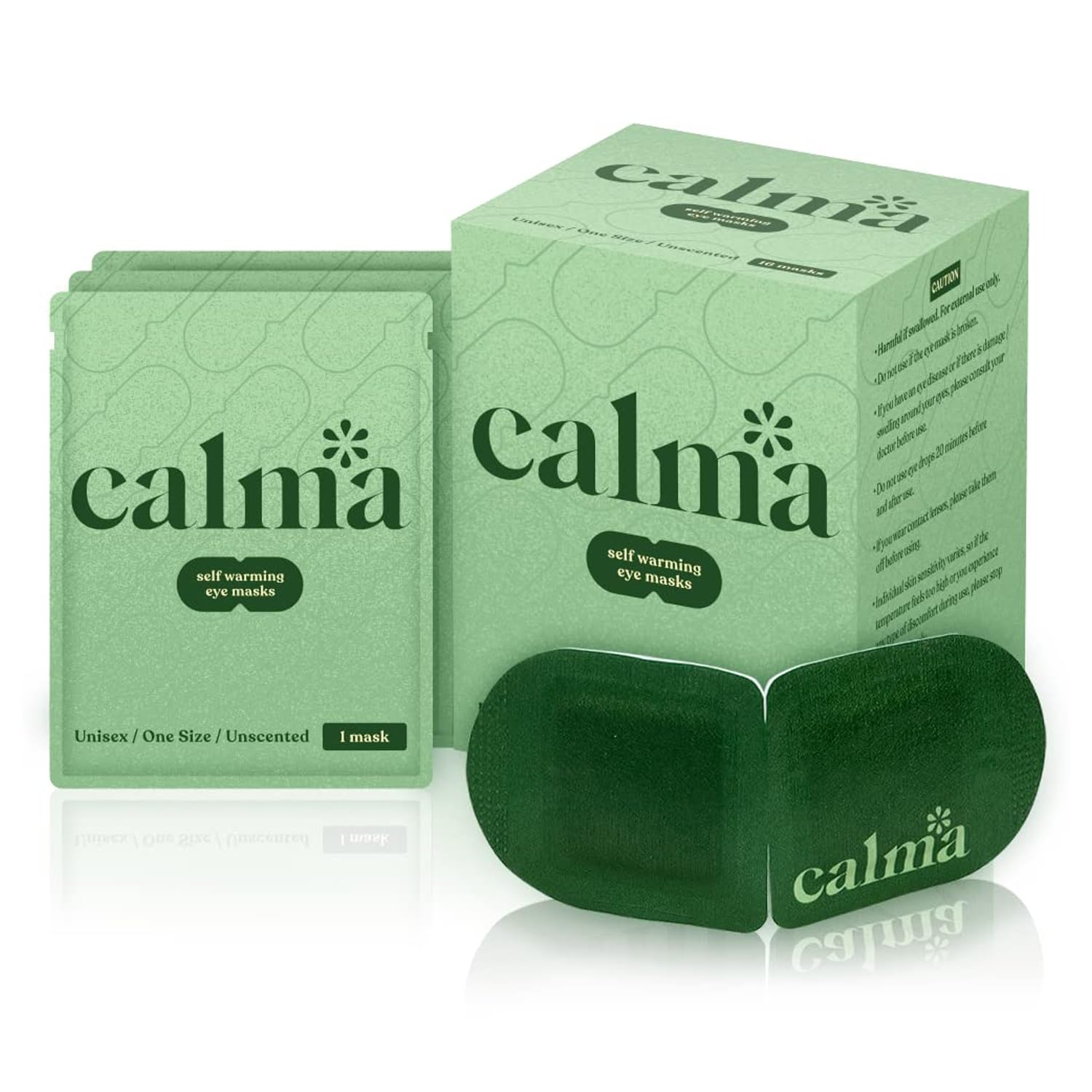 Calma 16 Pack Heated Eye Mask - Hot Compress for Eye Fatigue, Dry Eyes & Blue Light Strain (Unscented)