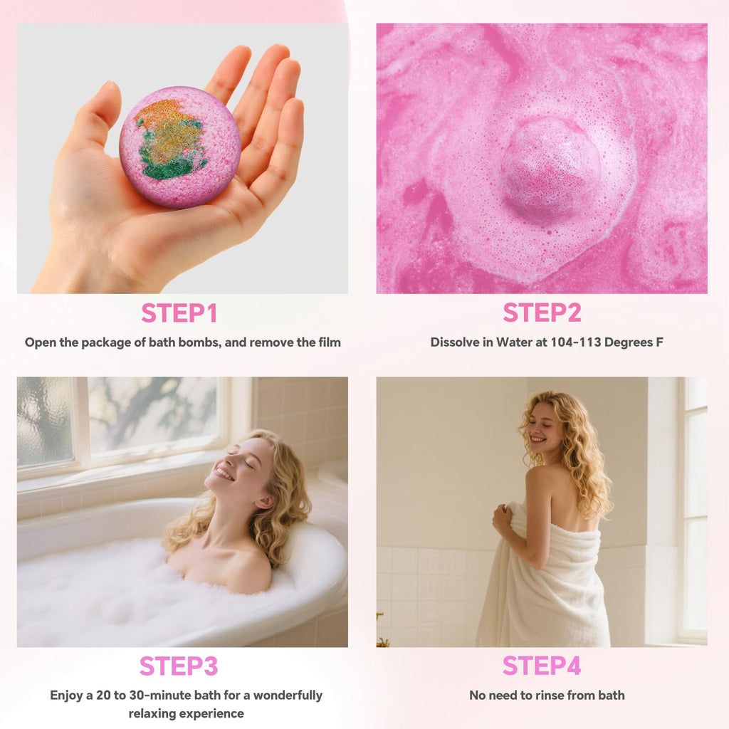 CalmNFiz 12-Piece Bath Bomb Set – Natural Shea Butter Bath Bombs for Women