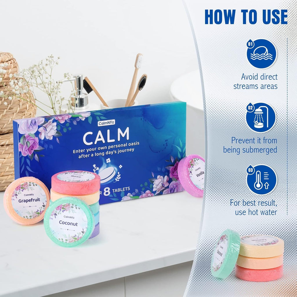 CalmNFiz Shower Steamers 16 Pack – Organic Fragrances for Relaxing Showers