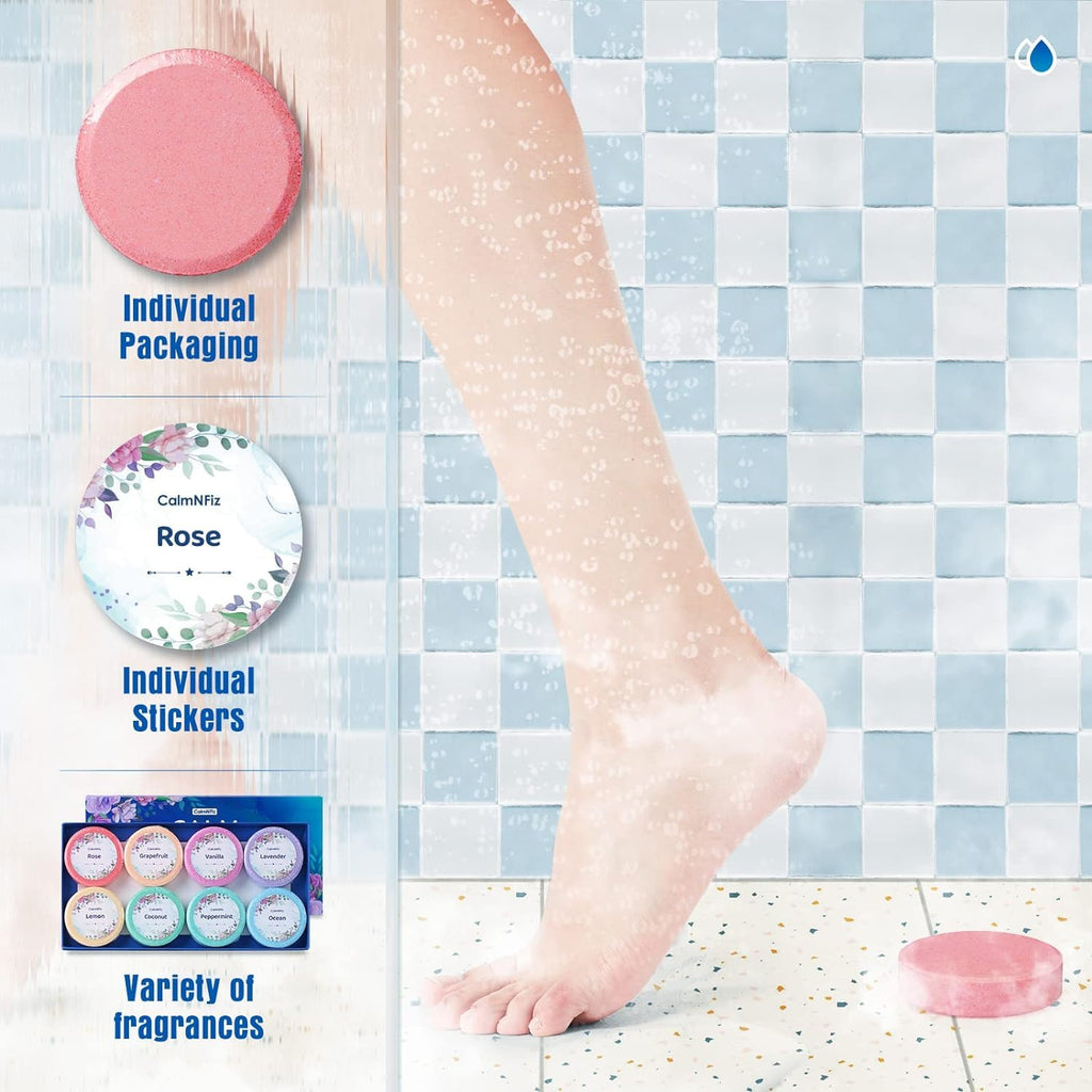 CalmNFiz Shower Steamers 16 Pack – Organic Fragrances for Relaxing Showers