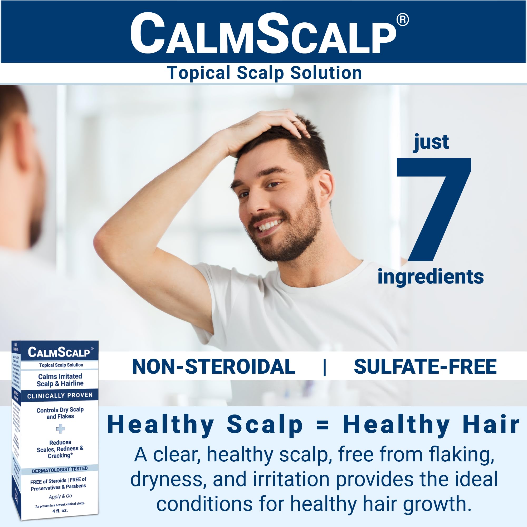 CalmScalp Scalp Treatment - Itch Relief, Flake Reduction, Made in USA - 4 oz