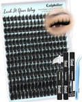 Calphdiar Lash Extension Kit 200D Manga Lash Clusters – DIY 12–20mm Spiky Wispy Lashes