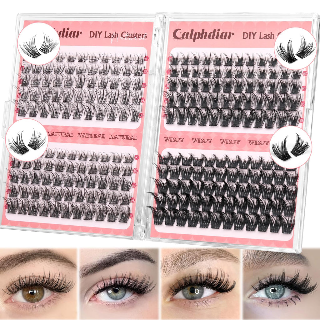 Calphdiar Wispy Lash Clusters – 230pcs, 4 Styles, 10-18mm