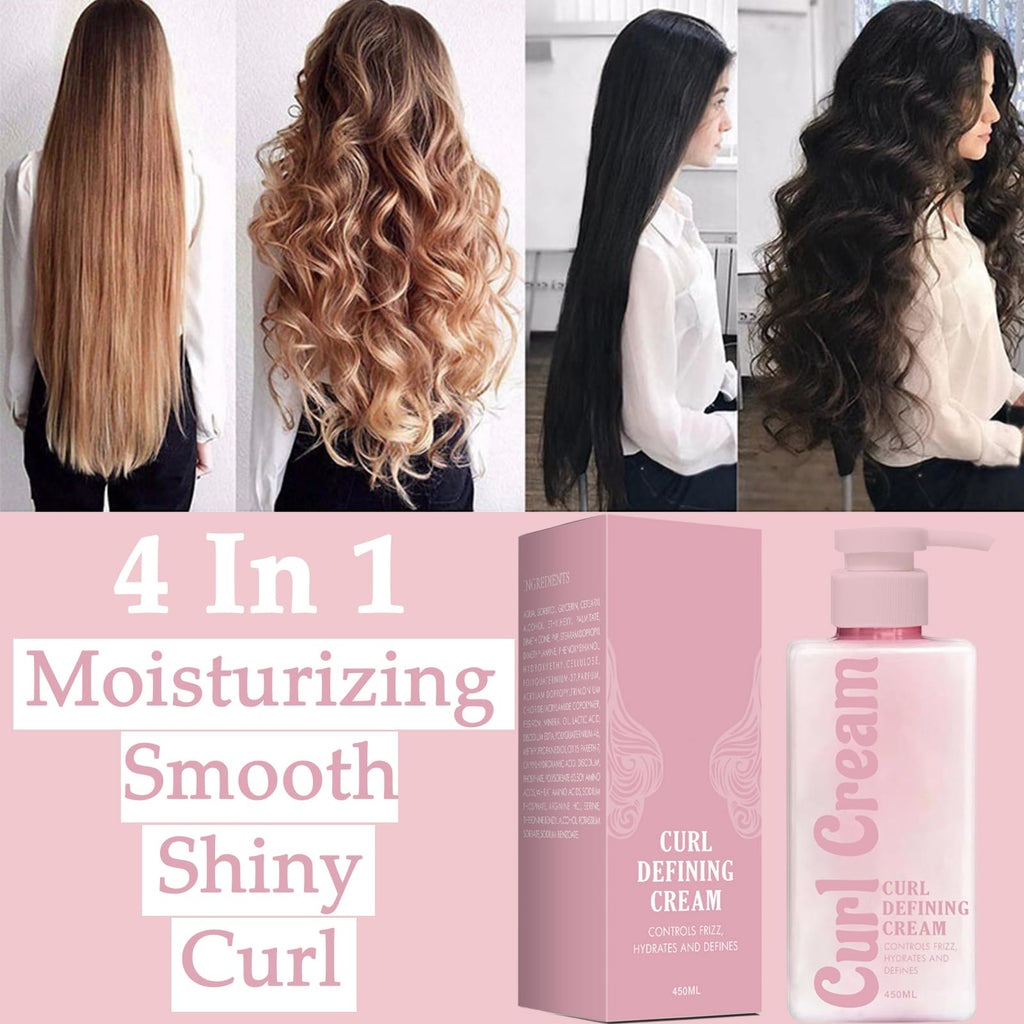 Calyphra Curl Defining Cream | 15.22 Fl Oz Anti-Frizz for Curly & Wavy Hair