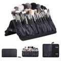 Camdeez Rownyeon Professional Makeup Brushes Organizer Bag – Leather Travel Case, Black