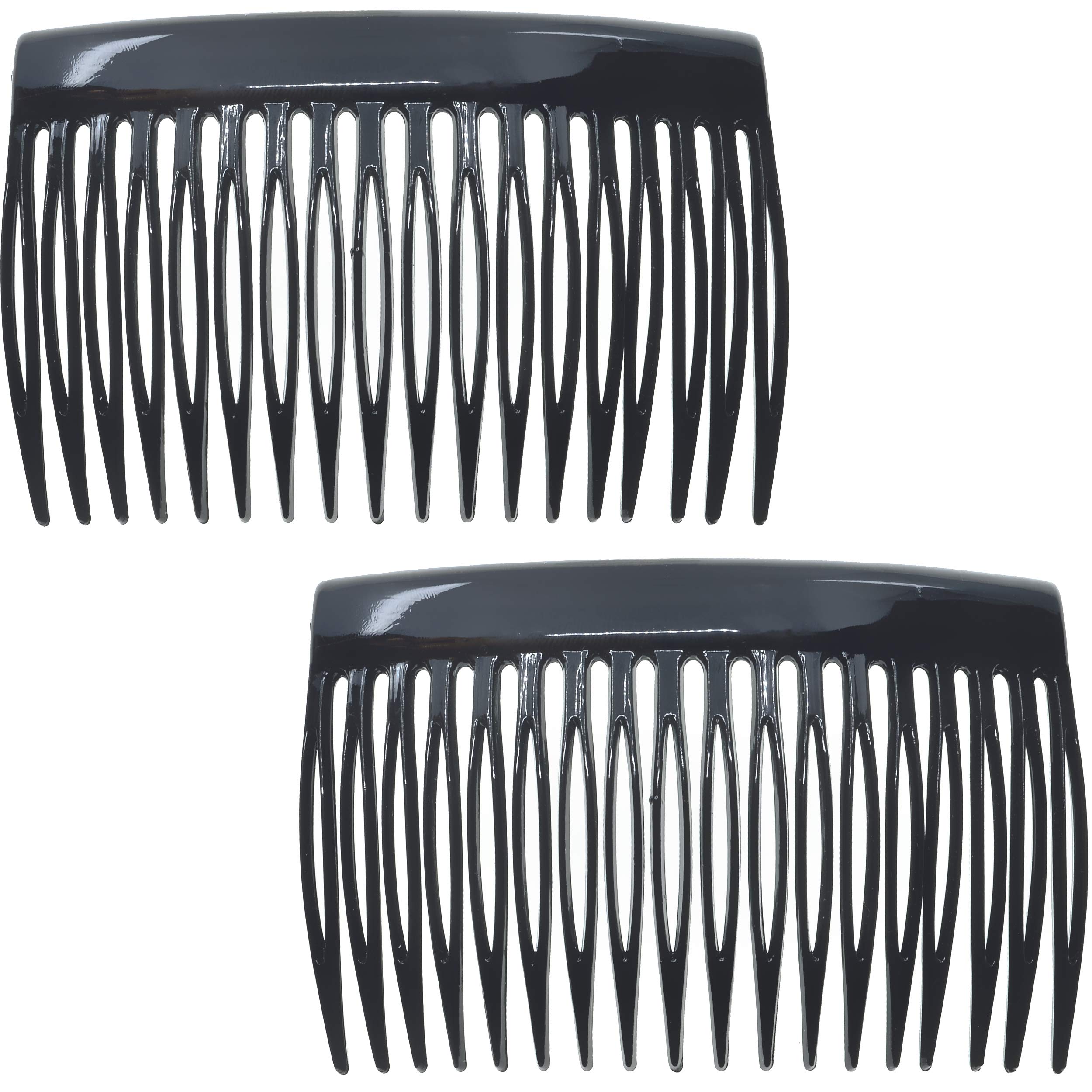 Camila Paris CP2946 French Hair Side Comb – Small, Rounded Black | Strong Hold Hair Clips