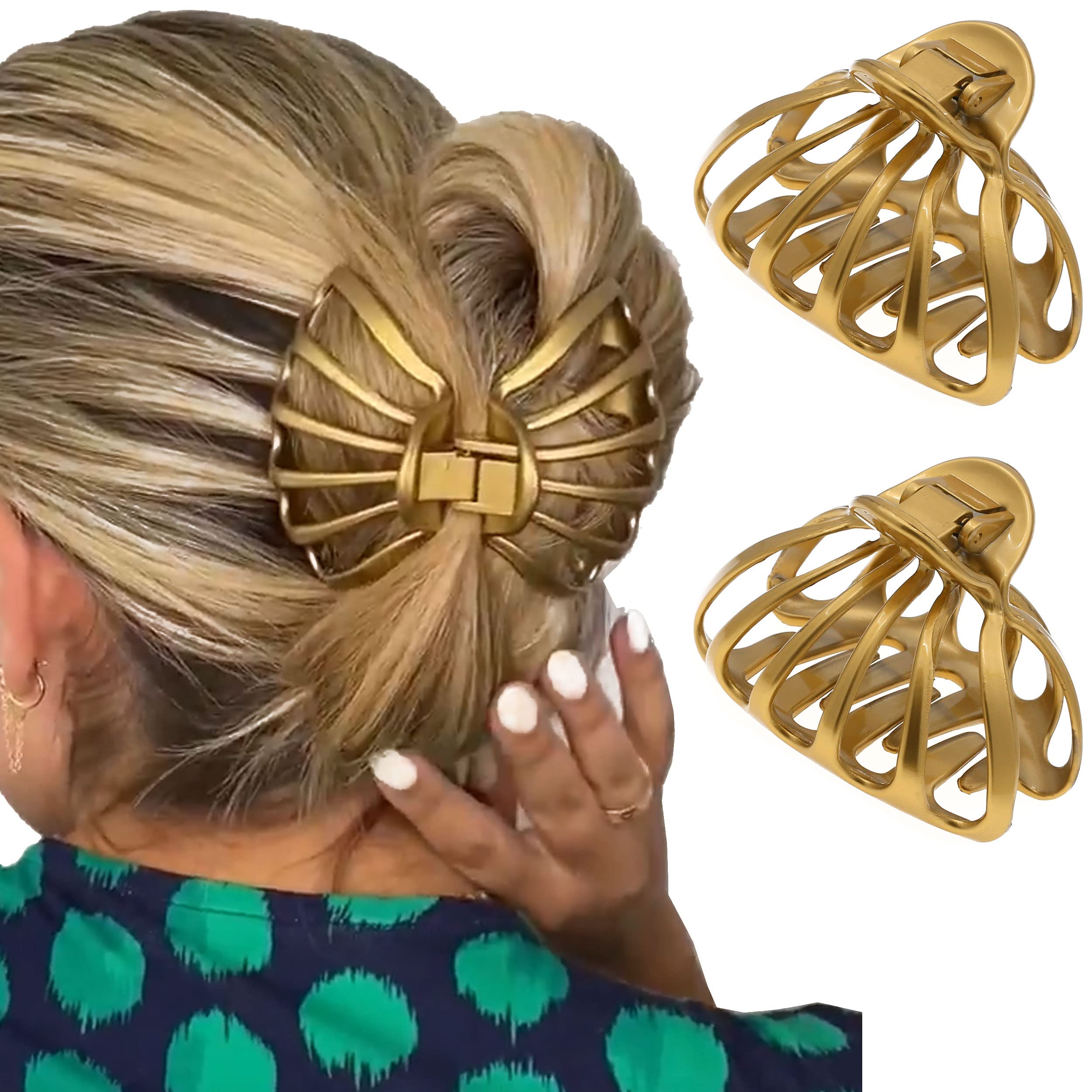 Camila Paris CP3052 2PK French Octopus Hair Clips – Strong Hold for Thick Hair, Made in France