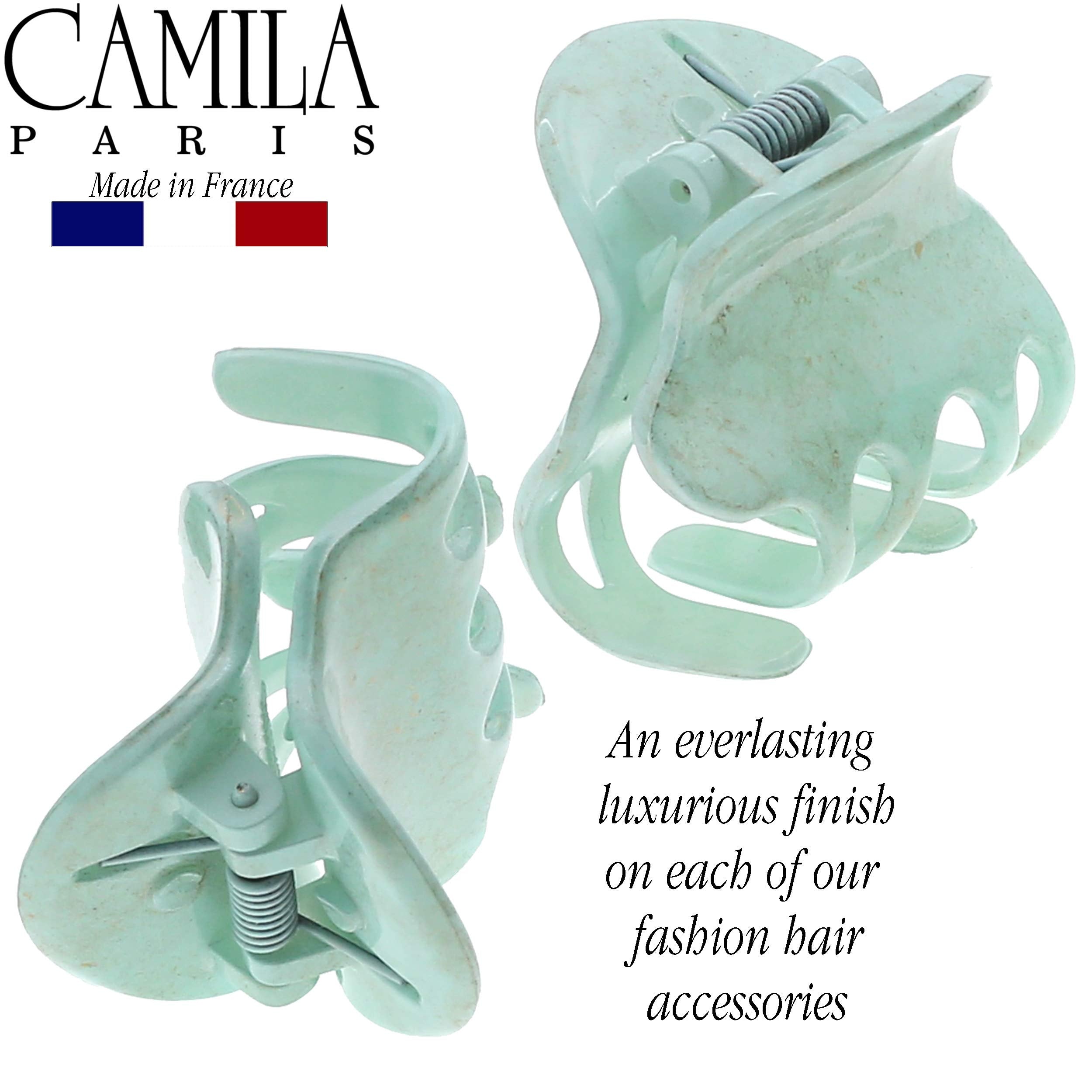 Camila Paris CP3088 French Hair Clip Set – Mint Claw Clips, Strong Hold (2-Pack)