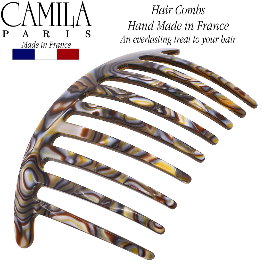 Camila Paris CP3182 French Handmade Side Comb – Onyx 4-Inch Curved Hair Clip